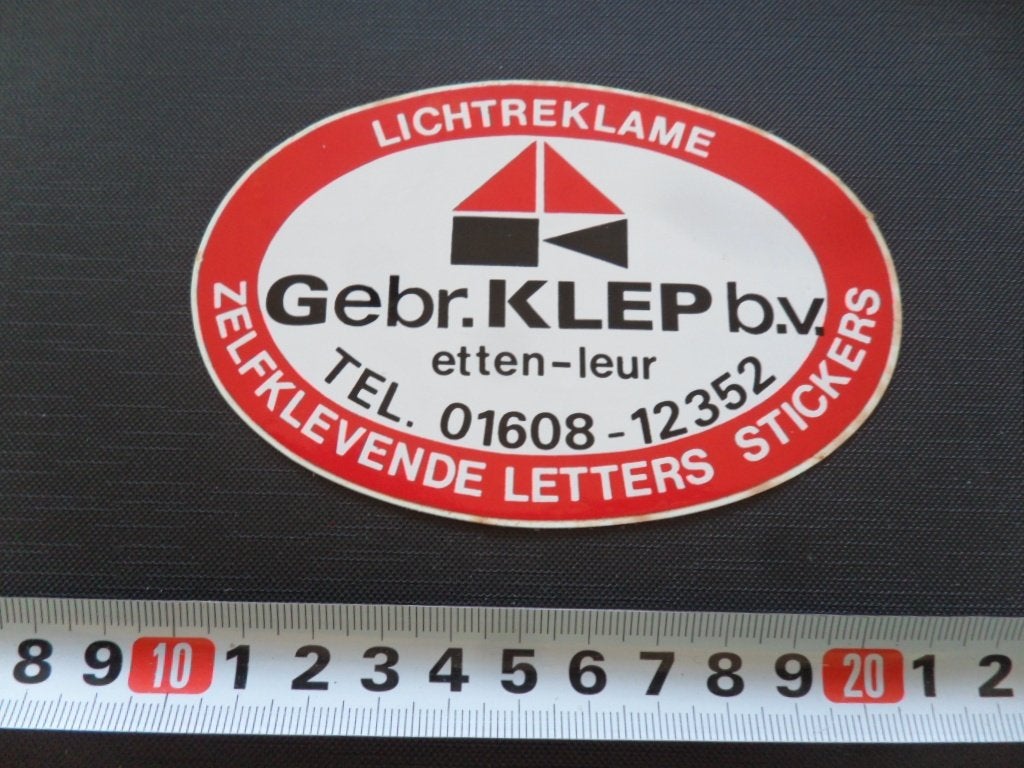 sticker etten-leur GEBR KLEP letters stickers lichtreklame, Ophalen, Zo goed als nieuw