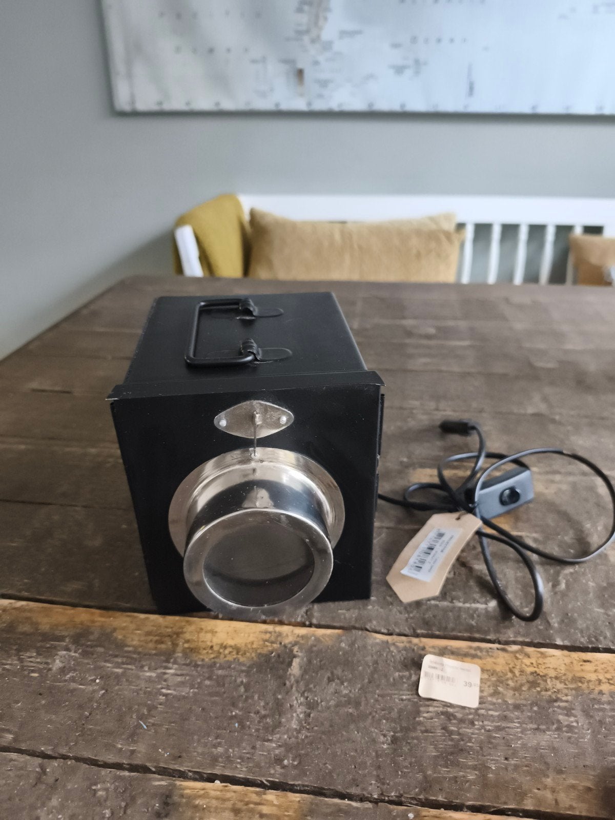 Vintage projector / tafellamp - Zwart metaal, Onbekend, Ophalen of Verzenden, Overige resoluties, Gebruikt
