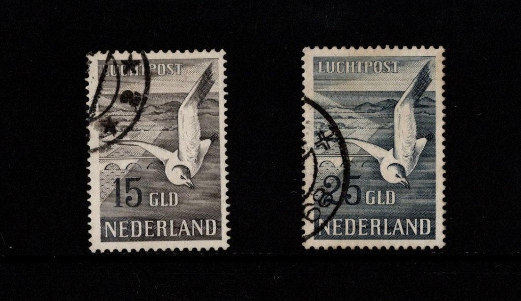 Te koop: Luchtpost 12 en 13 Zeemeeuw., Ophalen of Verzenden, Na 1940, Gestempeld