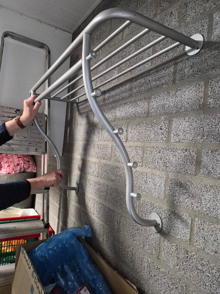 Metalen wandkapstok met hoedenrek, Gebruikt, Minder dan 100 cm, Metaal, Ophalen