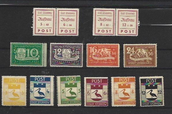 Duitsland Stadt Storkow en Strausberg  3 series postfris, Ophalen of Verzenden