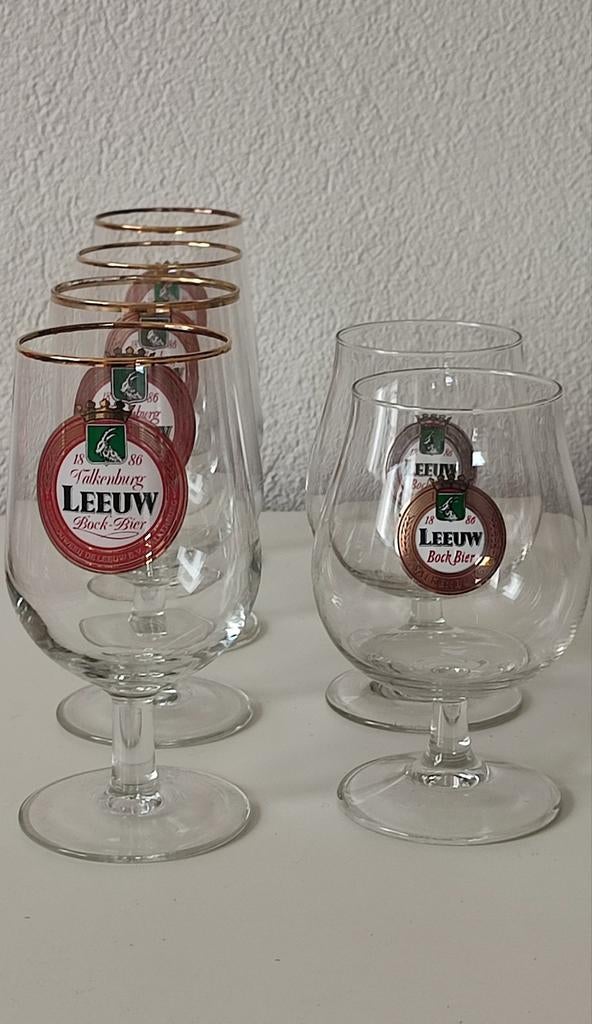 Leeuw bier bock bier glazen #6, Verzamelen, Ophalen of Verzenden, Gebruikt, Glas of Glazen, Leeuw