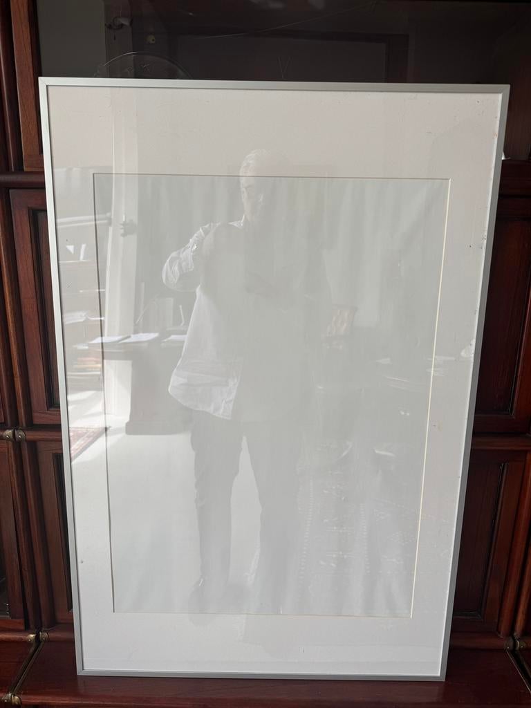 Aluminium lijst rechthoek 90 x 60 met passe-partout 50 x 70, Huis en Inrichting, Woonaccessoires | Lijsten, Zo goed als nieuw