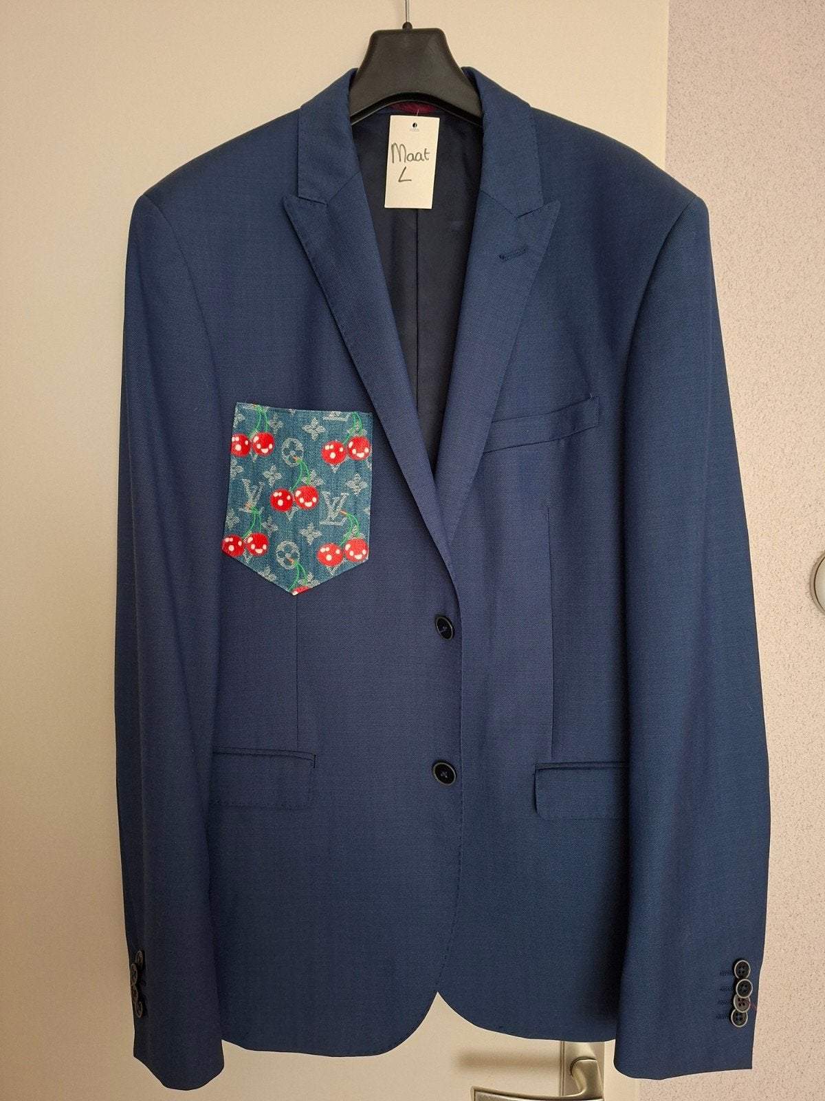 Remade blazer, Verzenden, Zo goed als nieuw, Maat 38/40 (M), Blauw