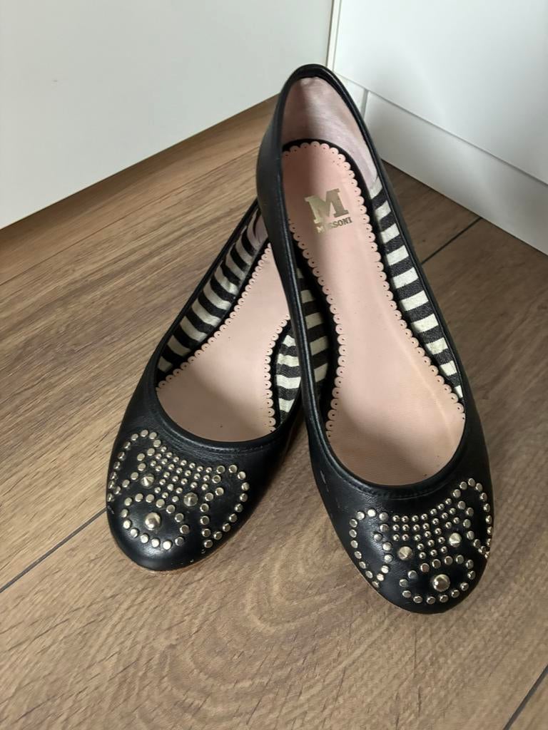 MISSONI ballerina mouse leder mt.39 nieuwstaat Wow!, Zwart, Zo goed als nieuw, Ballerina's, Ophalen of Verzenden