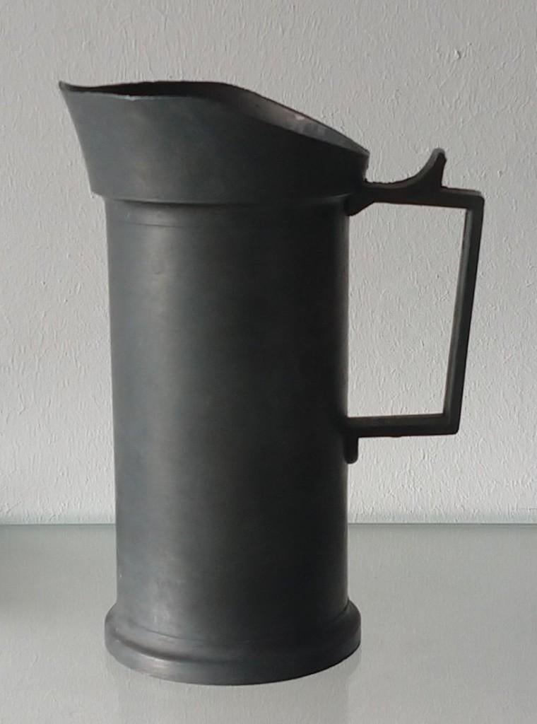 antieke tinnen maatbeker met het teken van Tankard volgnr 19, Antiek en Kunst, Antiek | Tin, Ophalen of Verzenden