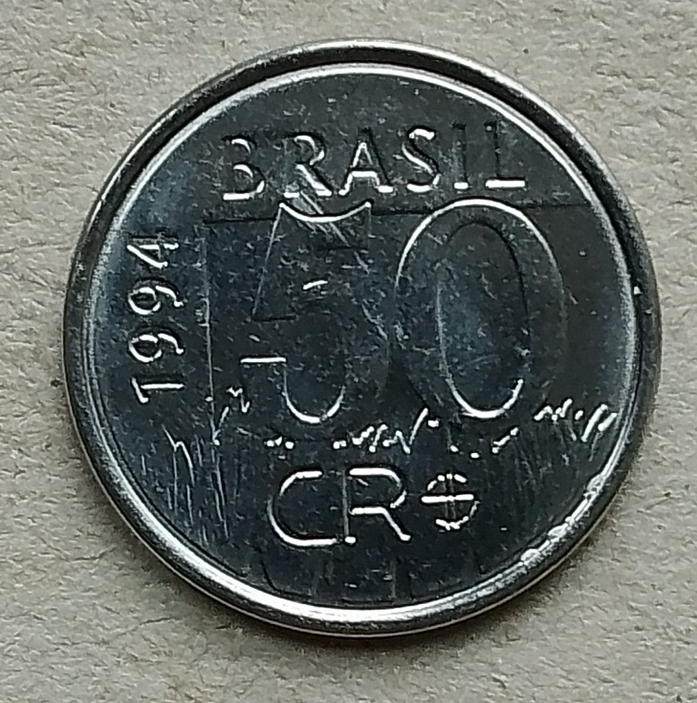 Brazilië, 50 cruzeiros real 1994, Ophalen of Verzenden, Zuid-Amerika, Losse munt