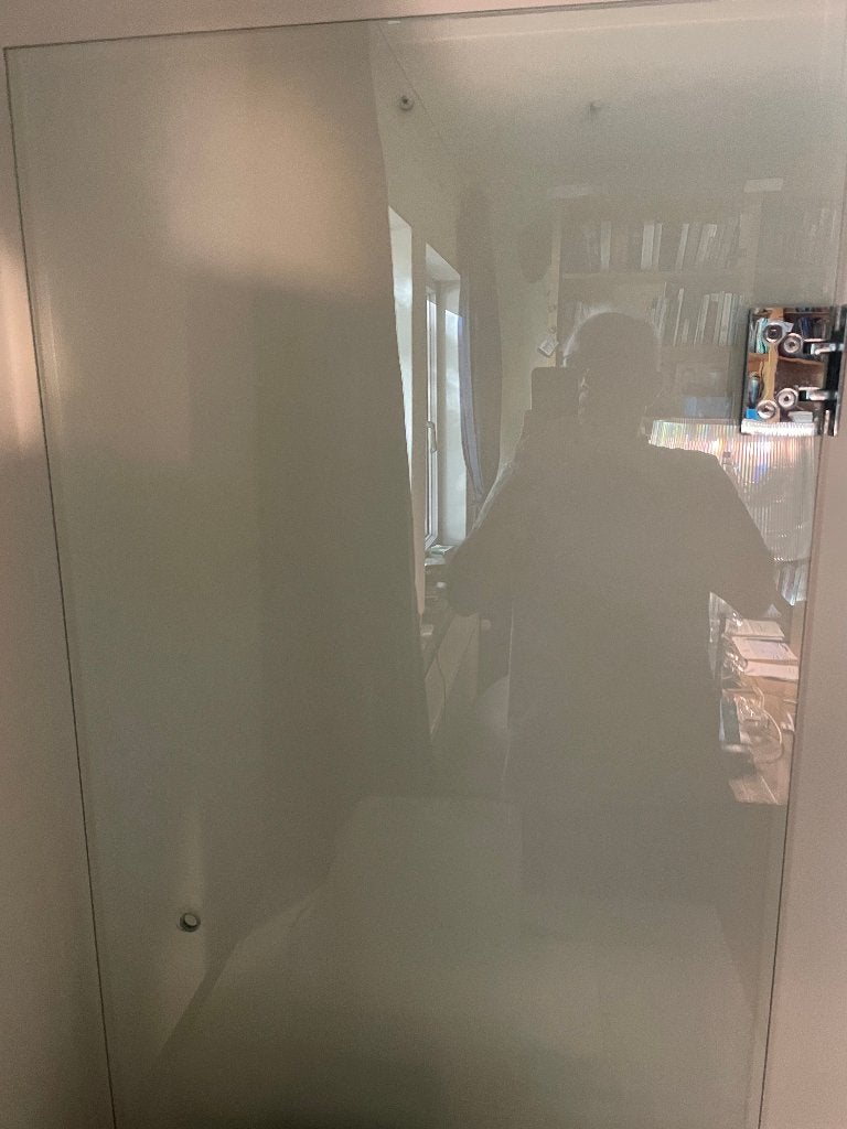 Glazen (douche) deur, Ophalen, Zo goed als nieuw, Chroom, Overige typen