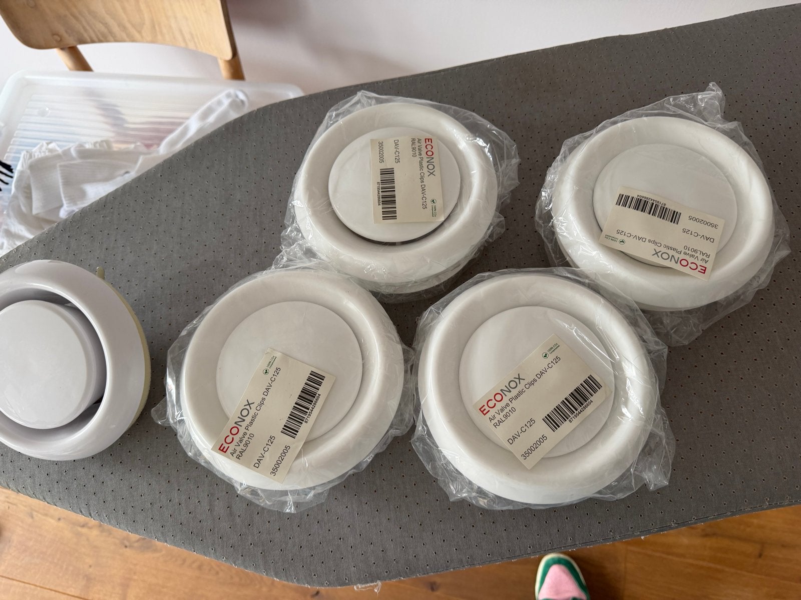 5 nieuwe afzuigventielen 125mm (4x DAV-C125), Ophalen of Verzenden, Nieuw, Afzuiger