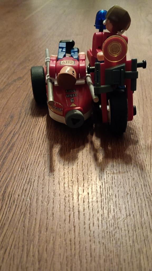 Meccano randweer Motor met Zijspan en Brandweerman, Ophalen of Verzenden, Gebruikt, Complete set