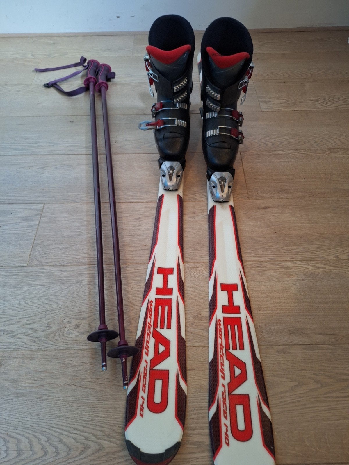 Head Worldcup Race 140 ski's met Tecno Pro schoenen maat 36, Ophalen, 140 tot 160 cm, Gebruikt, Skiën