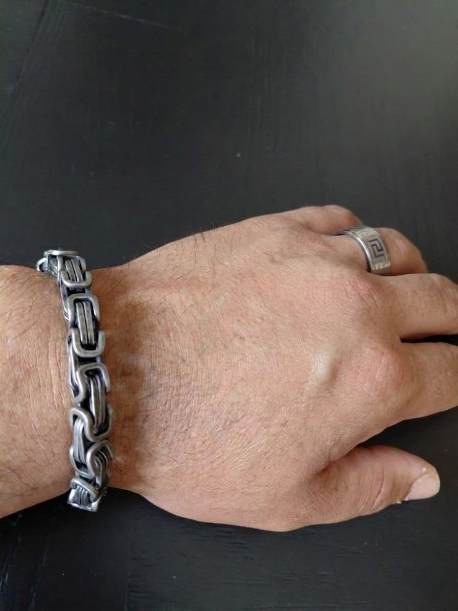 Koningsarmband RVS - Stoere Schakelarmband, Sieraden, Tassen en Uiterlijk, Armbanden, Ophalen of Verzenden, Nieuw, Zilver, Staal