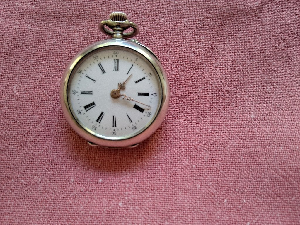 Remontoir zilveren zakhorloge, Ophalen of Verzenden, Zilver