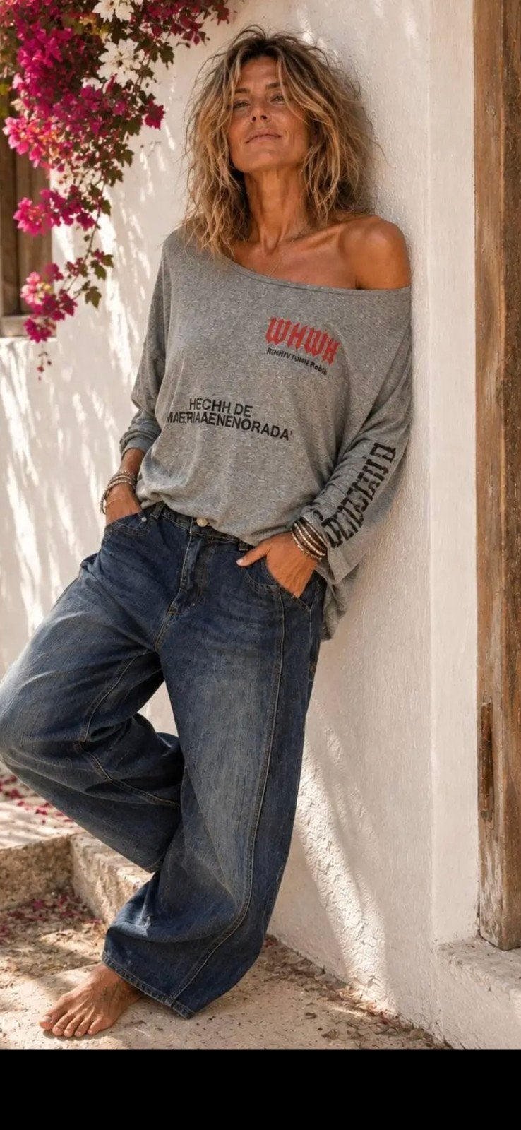 Nieuw Oversized Katoenen Shirt - Grijs, Maat 42/44 (L), Nieuw, Ophalen of Verzenden, Lange mouw