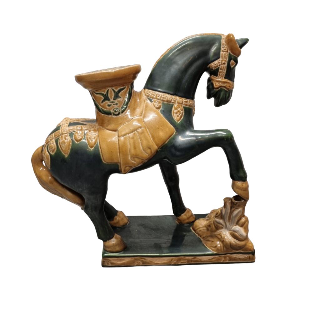 Vintage keramiek paard plantentafeltje, Ophalen of Verzenden, Zo goed als nieuw, Dier