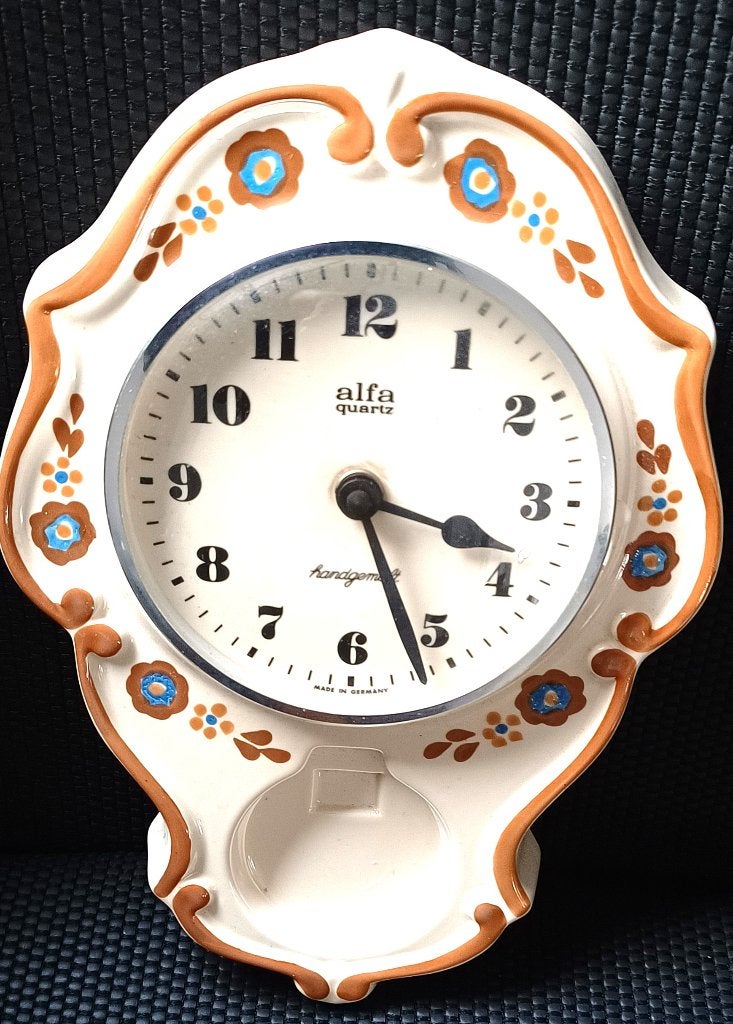 vintage  keukenklok  -, Huis en Inrichting, Woonaccessoires | Klokken, Gebruikt, Wandklok, Analoog, Handgemaakt, Overige merken