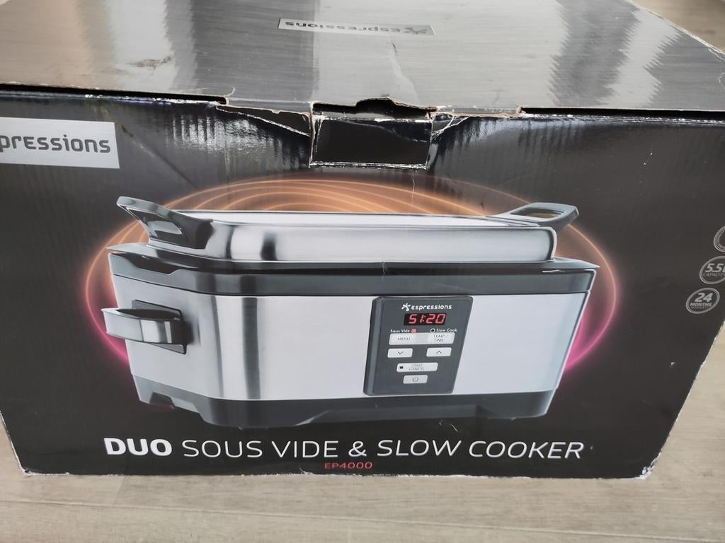 Expressions Duo Sous Vide & Slow Cooker EP4000 ongebruikt, Ophalen, Timer, Nieuw