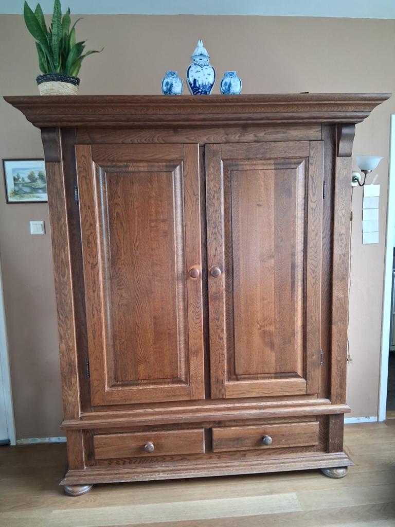 Stevige massief eiken kast., Huis en Inrichting, Ophalen of Verzenden, 25 tot 50 cm, 50 tot 100 cm, 200 cm of meer