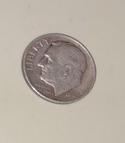 Munt Dime USA Error Misslag 1947, Ophalen of Verzenden, Noord-Amerika, Losse munt