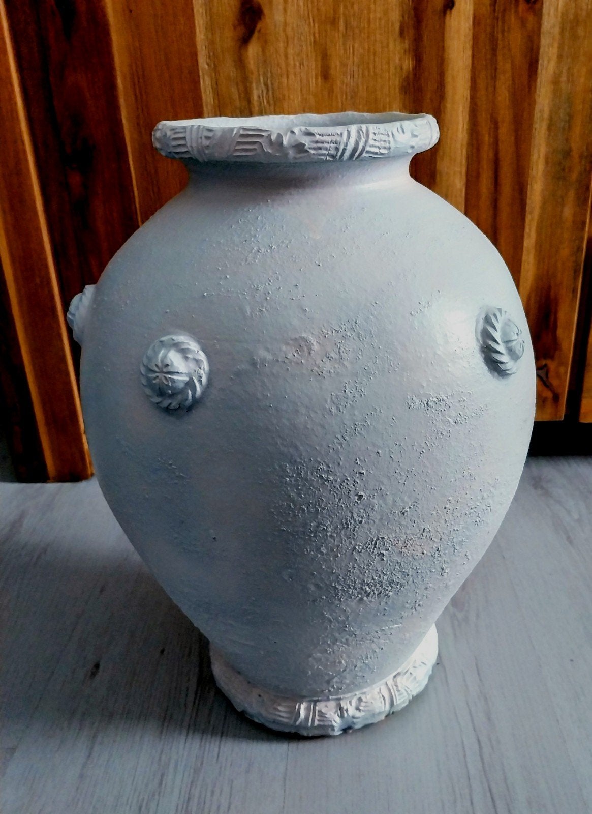 Terracotta vaas, wit geverfd, in zeer goede staat, Ophalen