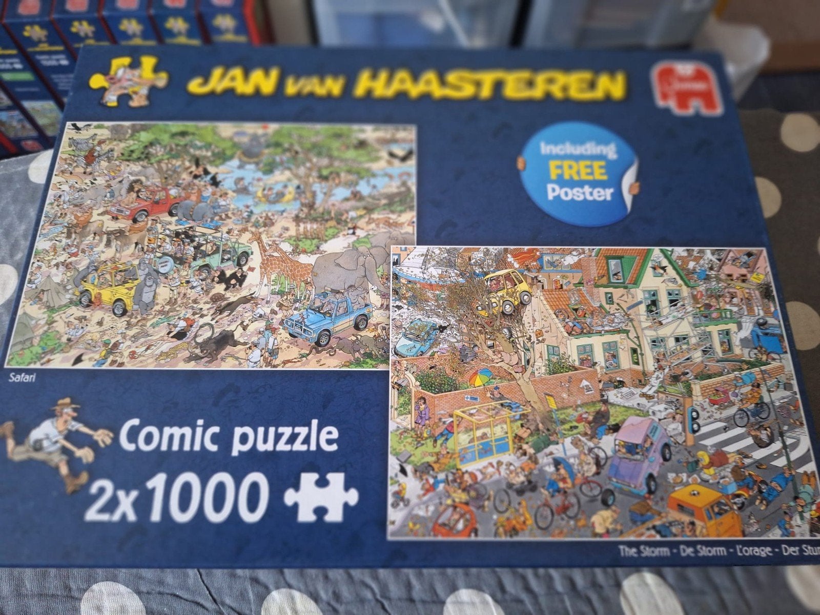 Jan van Haasteren puzzel 2x1000st, Hobby en Vrije tijd, Ophalen, 500 t/m 1500 stukjes, Gebruikt, Legpuzzel