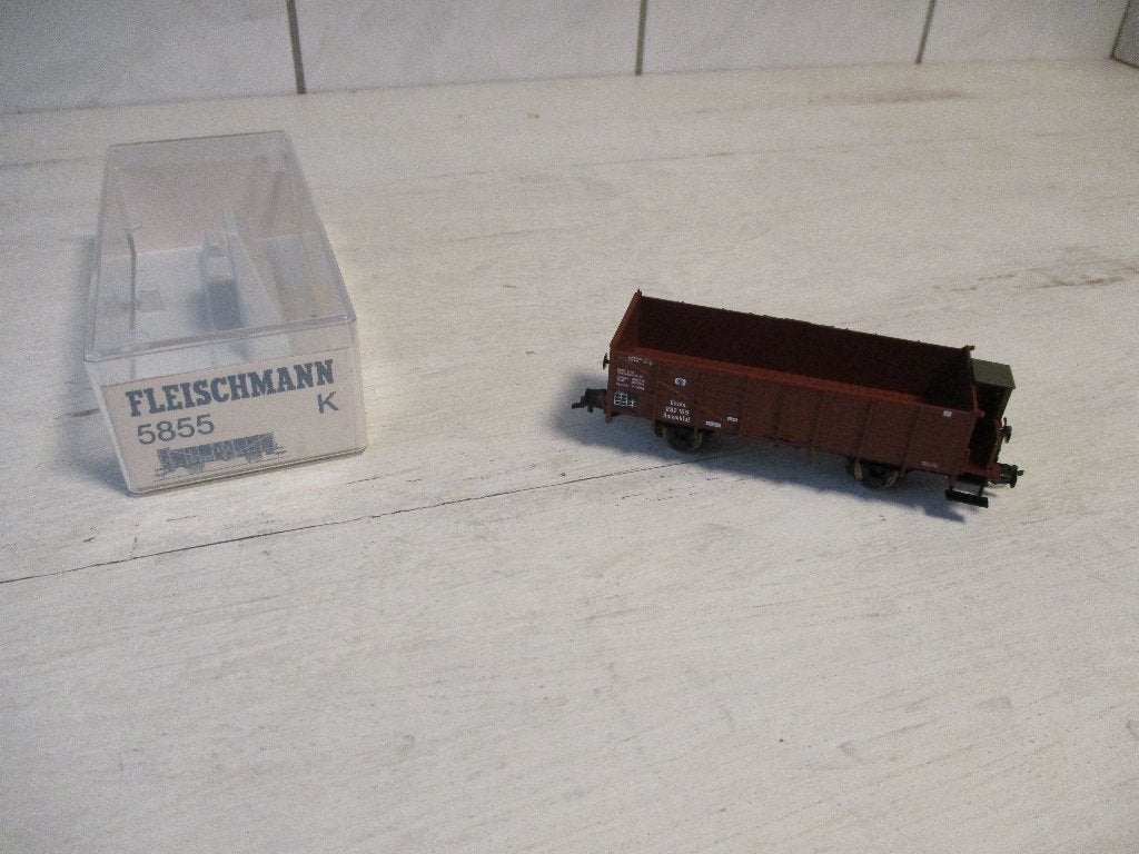 Fleischmann Bak wagon met remmershuis no 5855 K, Gelijkstroom, Fleischmann, Wagon, Ophalen of Verzenden