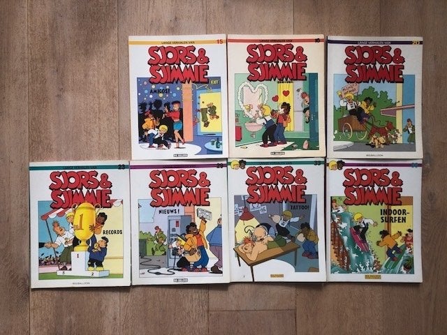 15 stripalbums van Sjors en Sjimmie door Patty Klein, Meerdere stripboeken, Ophalen of Verzenden, Zo goed als nieuw, Patty Klein