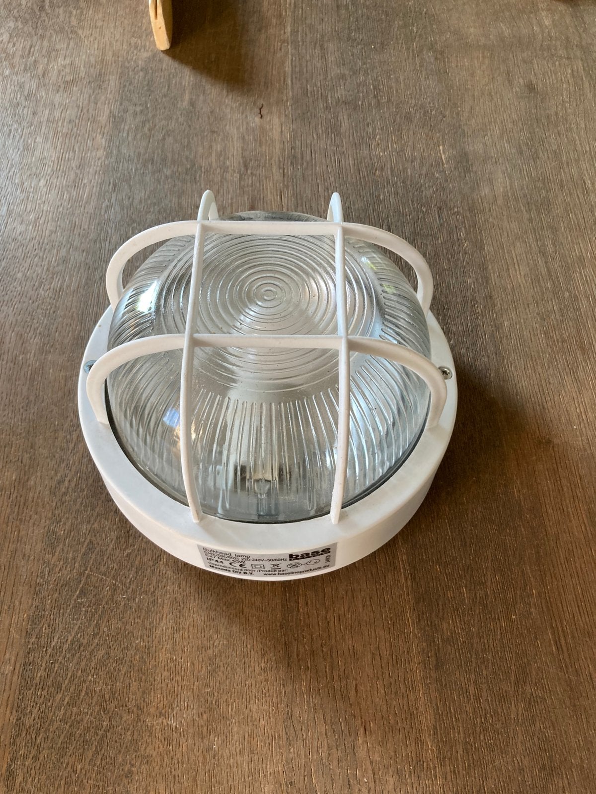 Buitenlamp plafond plafonniere wit glas kunststof incl licht, Tuin en Terras, Ophalen, Minder dan 50 watt, Plafondlamp, Netvoeding