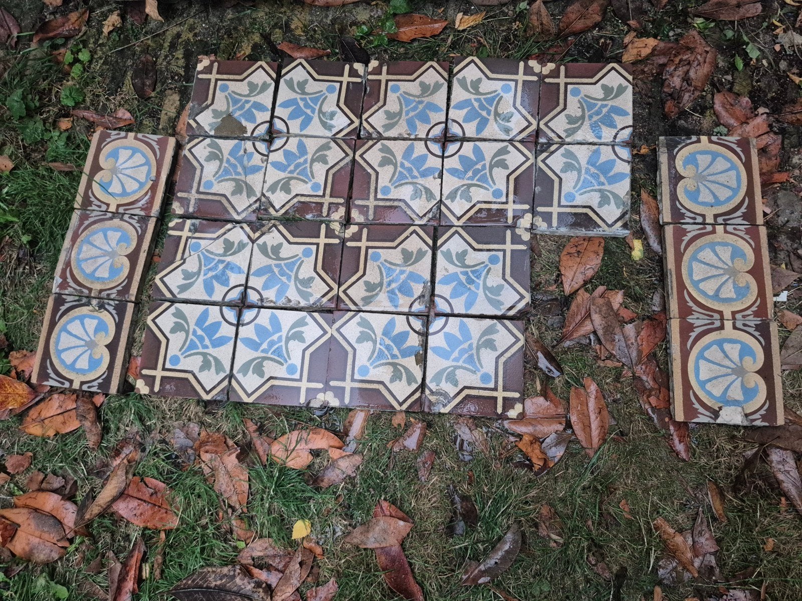 mooi setje gekleurde antieke tegels, Keramiek, Minder dan 20 cm, Minder dan 5 m², Vloertegels