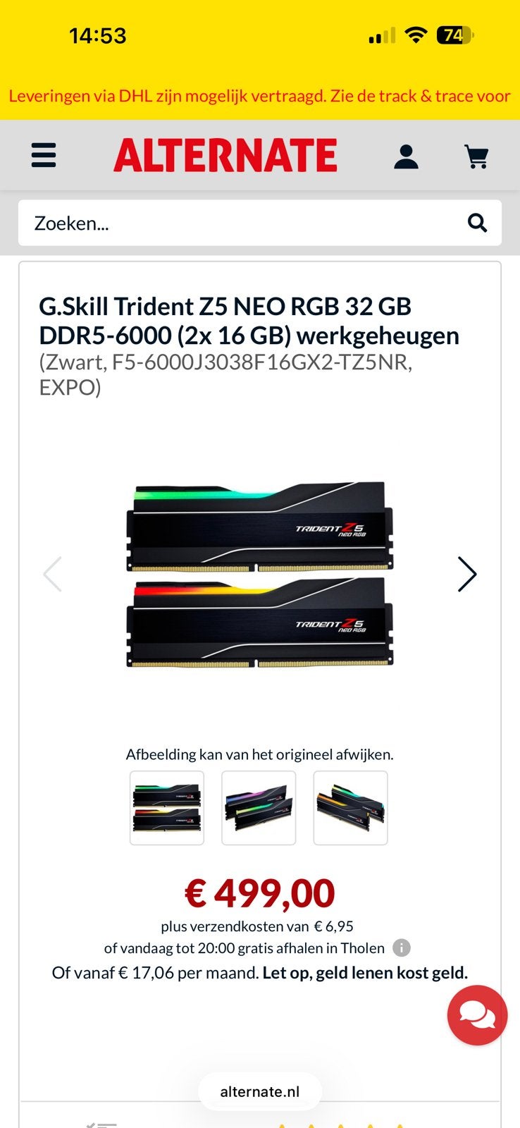 G.Skill Trident Z5 NEO RGB 32 GB DDR5-6000, Computers en Software, RAM geheugen, Ophalen, 32 GB, Zo goed als nieuw, Desktop