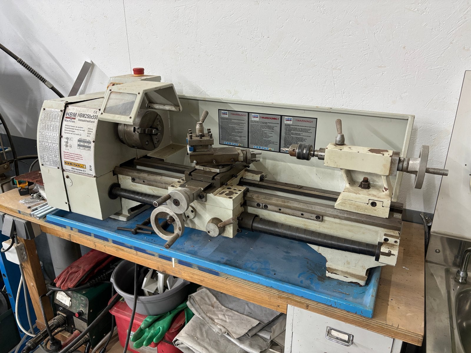 HBM Draaibank HBM 250x550 - Compleet en Werkend, Doe-het-zelf en Verbouw, Draaibanken, Ophalen, Gebruikt, Metaaldraaibank, 500 tot 1000 mm
