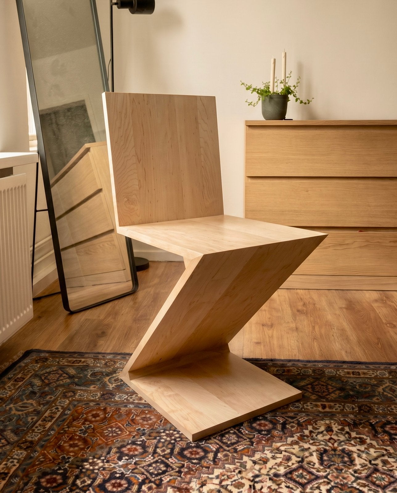Zigzag stoel - Gerrit Rietveld - amerikaans hard maple, Ophalen, Nieuw