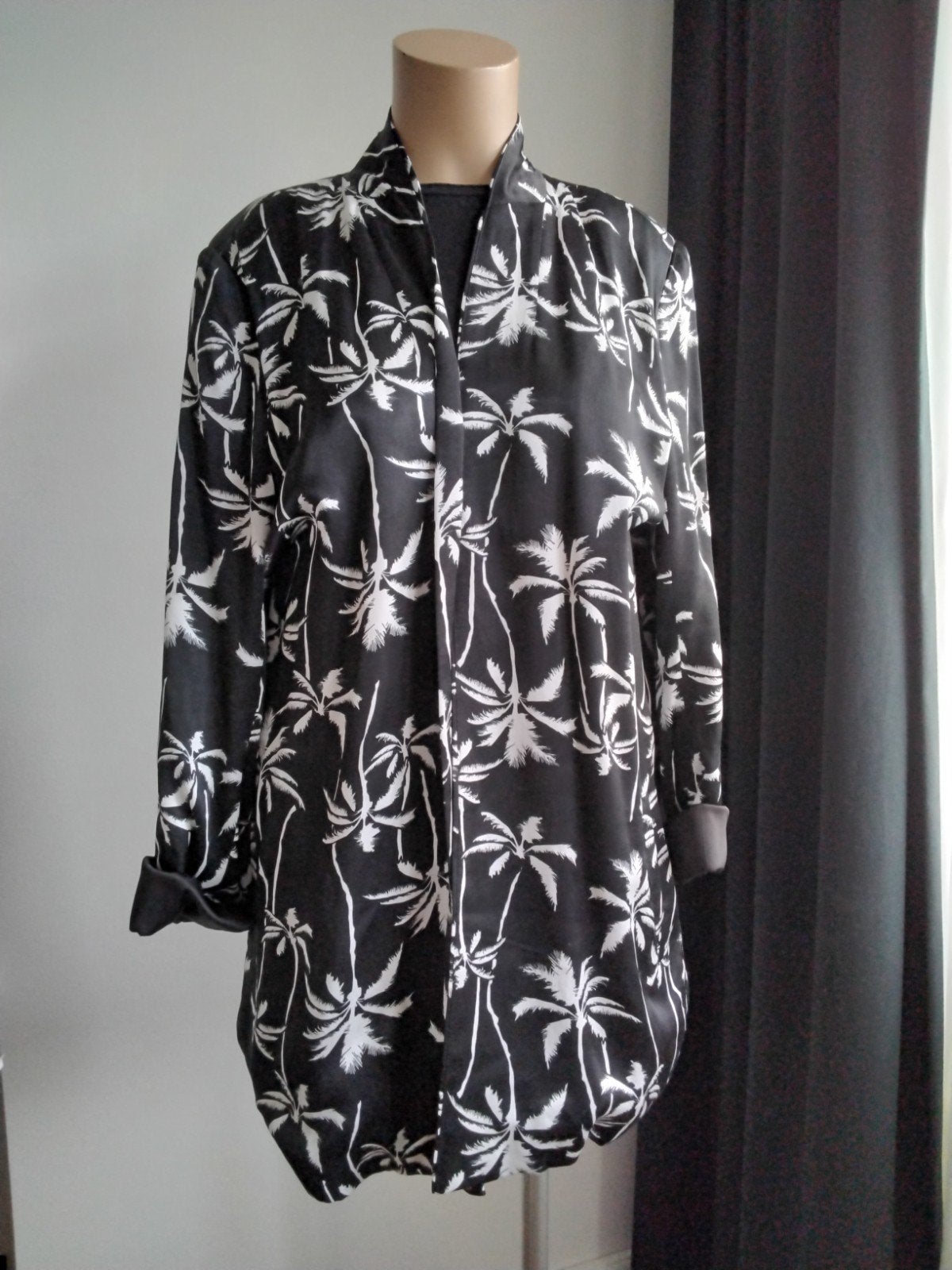 10DAYS Amsterdam Kimono met Palmbomenprint Maat M, Kleding | Dames, Maat 38/40 (M), Zwart, Ophalen of Verzenden, Zo goed als nieuw