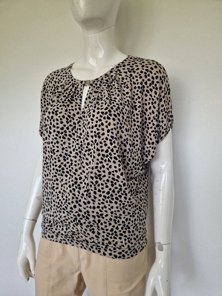 Summum top met vleermuismouwen. Maat S. Animal print., Summum Woman, Nijmegen, Beige, Verhip-vintage.nl