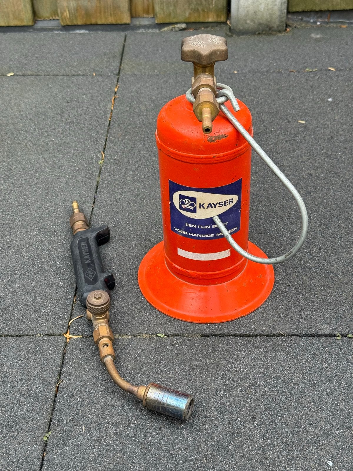 Kayser brander met gasfles (gasslang ontbreekt), Ophalen, Gebruikt
