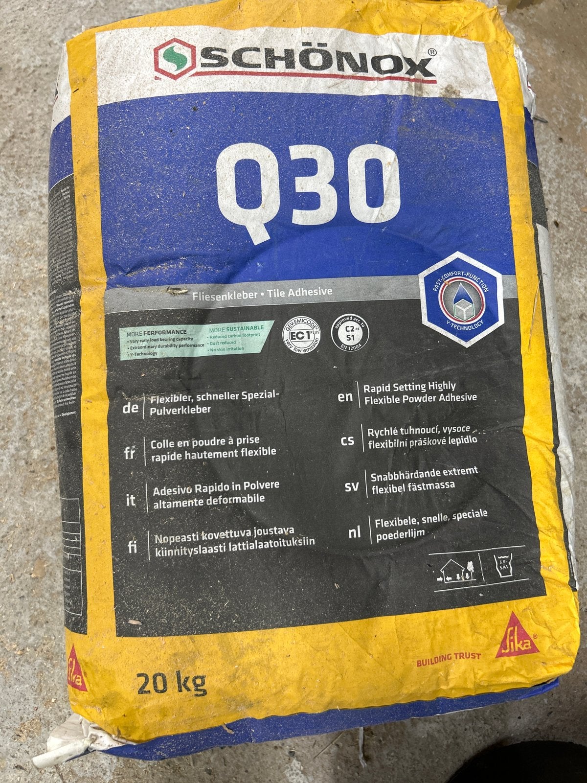 2 stuks Schönox Q30 Tegellijm - 20 kg Flexibele Poederlijm, Overige materialen, Overige typen, Nieuw, Ophalen of Verzenden