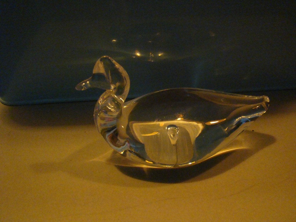 murano glas eend 10 cm lang en 6 cm hoog , punt gaaf, Antiek en Kunst, Ophalen of Verzenden