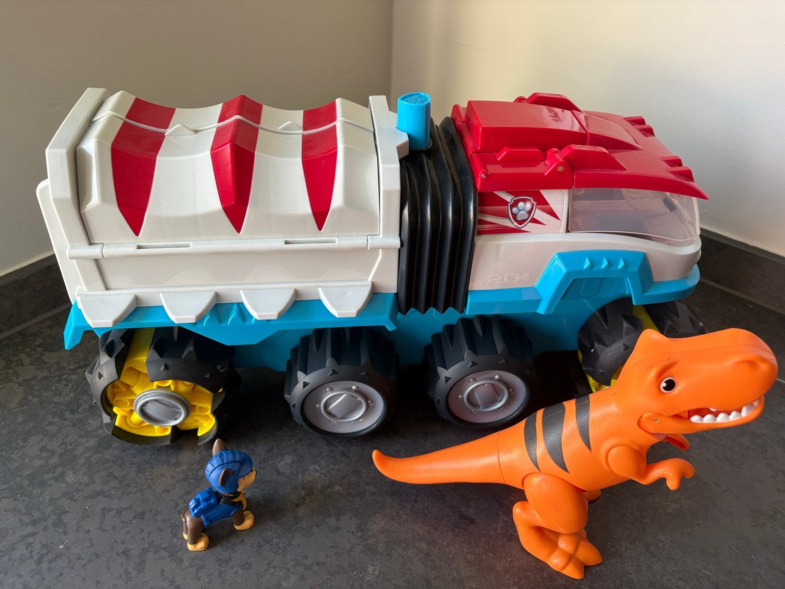 Paw Patrol Dino Rescue Dino Patroller met Chase en T-Rex, Ophalen of Verzenden, Gebruikt