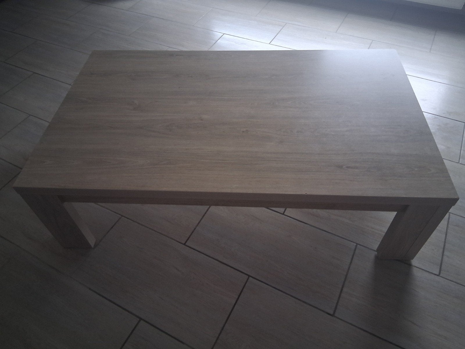 salontafel met houtlook, Ophalen, Gebruikt, 100 tot 150 cm, 50 tot 100 cm
