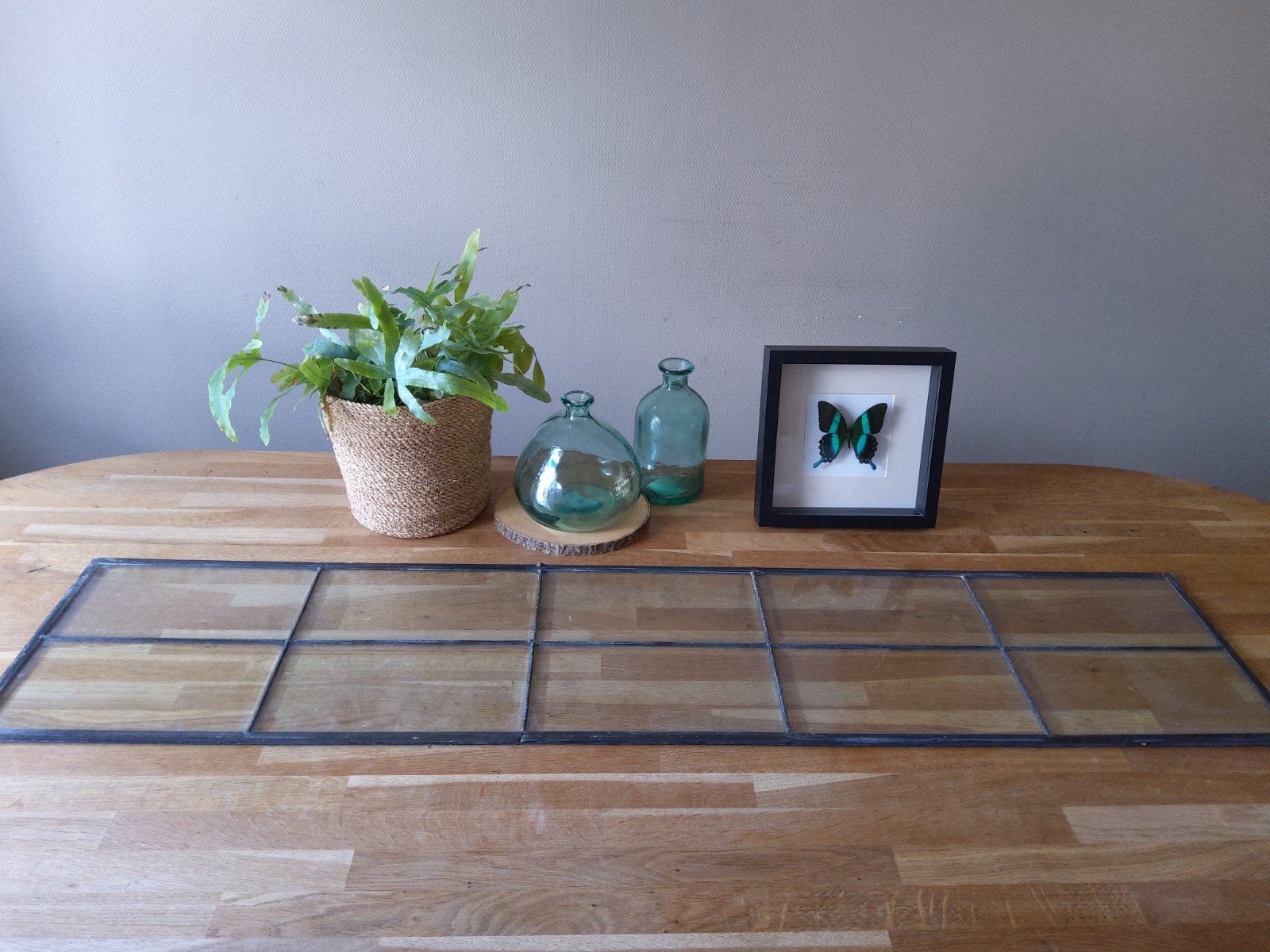 Glas-in-lood raamwerk 4 stuks, Doe-het-zelf en Verbouw, Glas en Ramen, Gevelraam of Ruit, Gebruikt, Ophalen of Verzenden, 120 tot 160 cm
