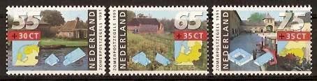 Nederland NVPH nr 1468/70 postfris Boerderijen 1991, Postzegels en Munten, Postzegels | Nederland, Ophalen of Verzenden, Na 1940