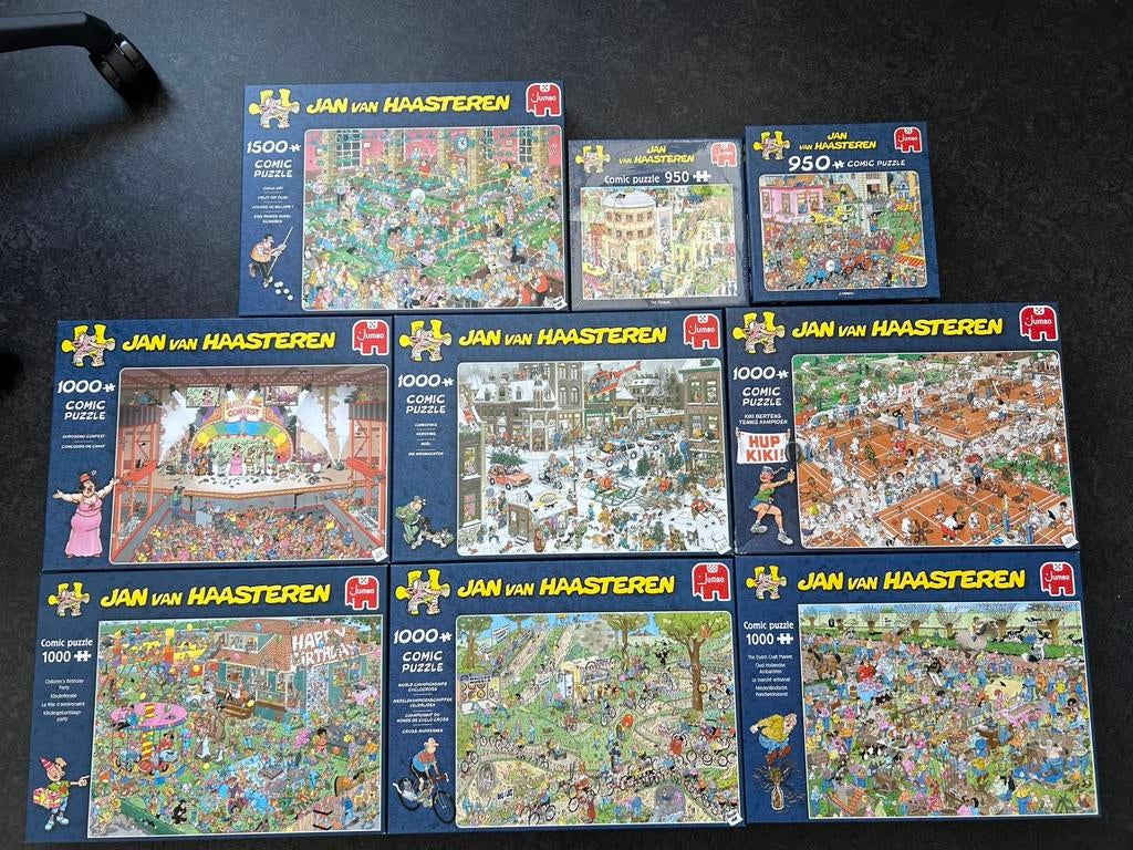 Diverse Jan van Haasteren puzzels, Hobby en Vrije tijd, Denksport en Puzzels, Zo goed als nieuw, 500 t/m 1500 stukjes, Ophalen