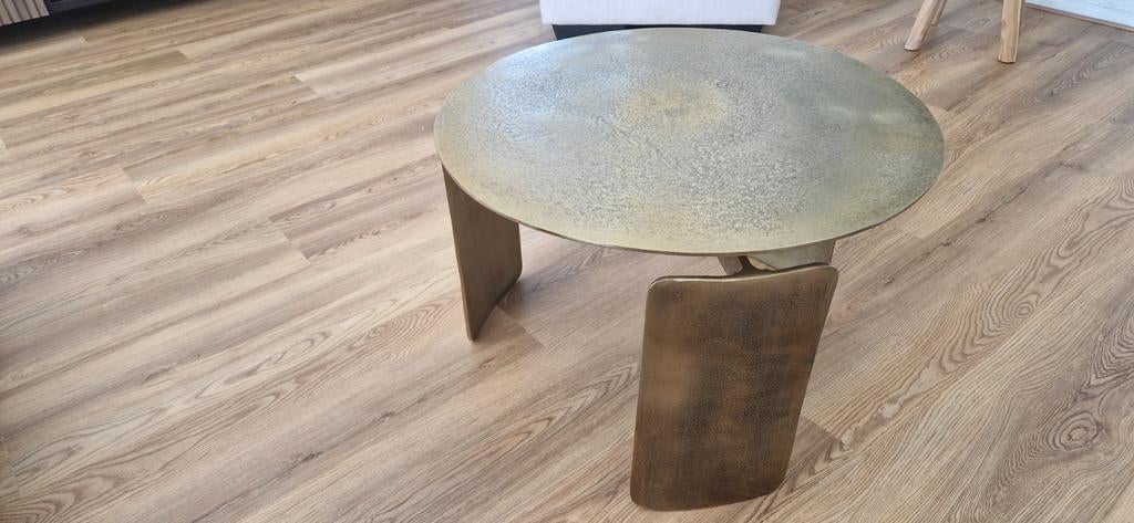 Ovale Bijzettafel Bronskleurig Metaal, Ophalen
