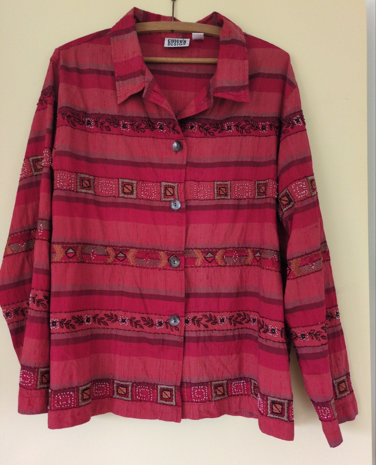 zijden blouse maat 3, Maat 42/44 (L), Ophalen of Verzenden, Zo goed als nieuw, Rood