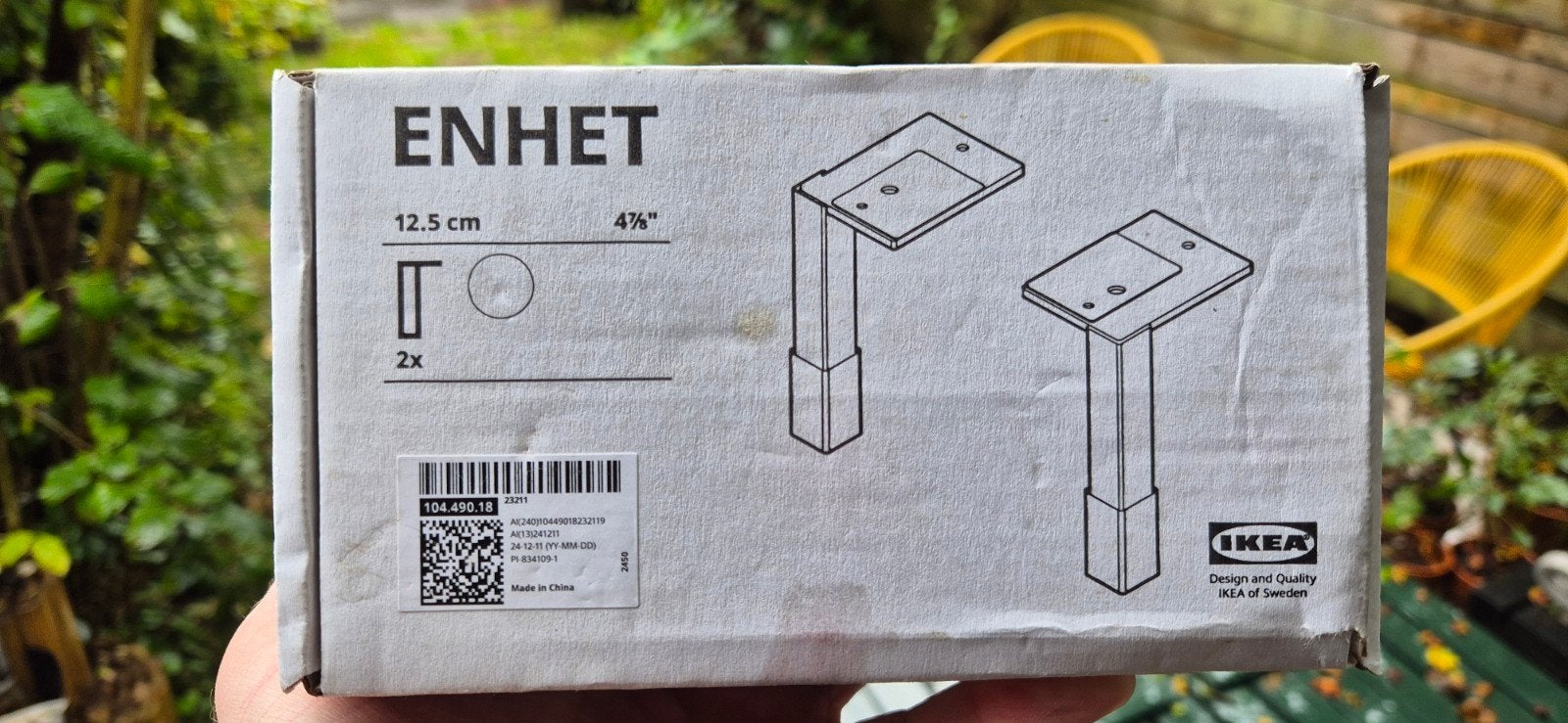 IKEA Enhet poten - 2 stuks, 12.5 cm, Huis en Inrichting, Ophalen, Minder dan 50 cm, Overige typen, Nieuw