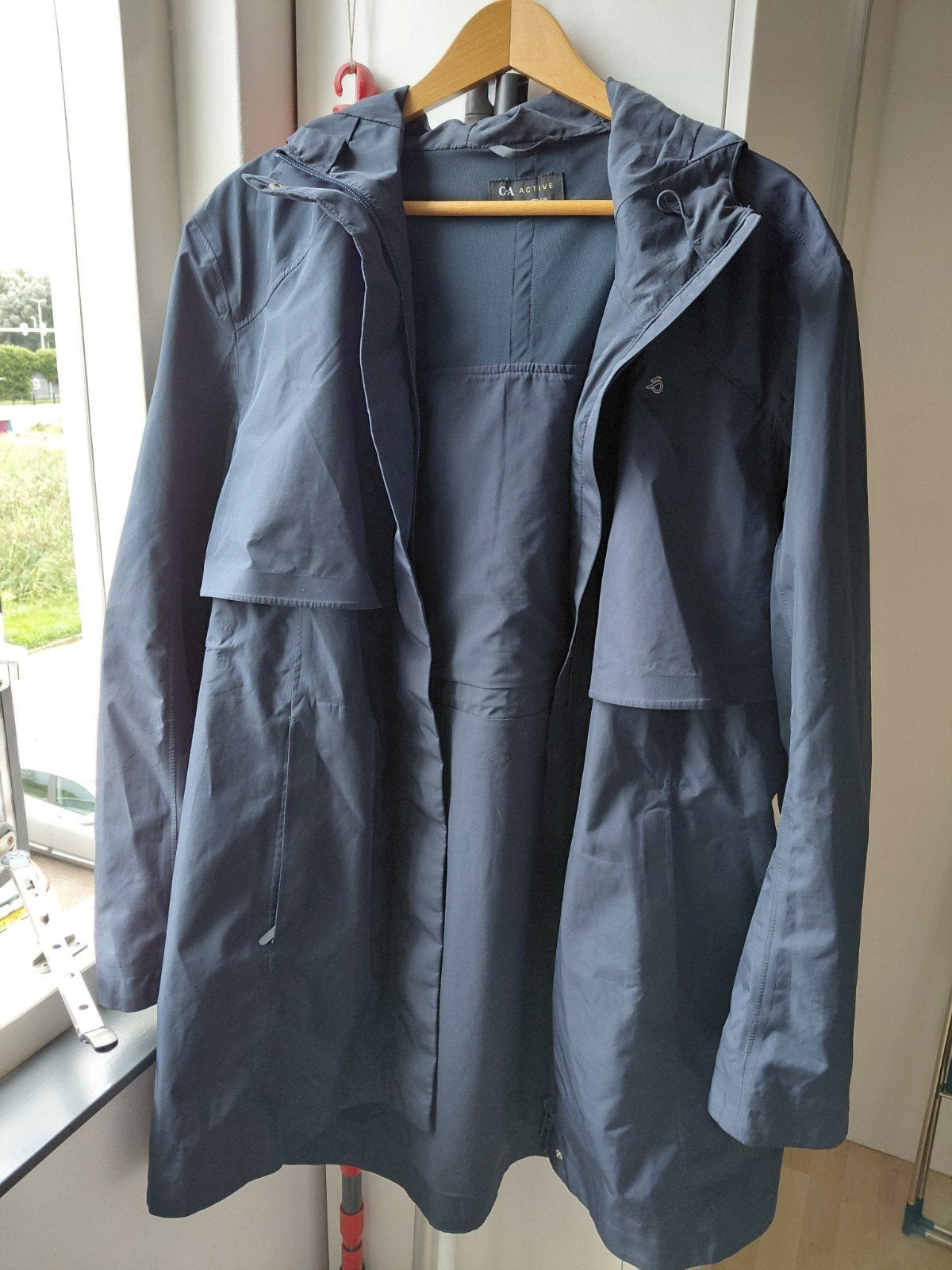 C&A Active Regenjas Maat 46 donkerblauw  zgan, Blauw, C&A Active, Maat 46/48 (XL) of groter, Ophalen of Verzenden