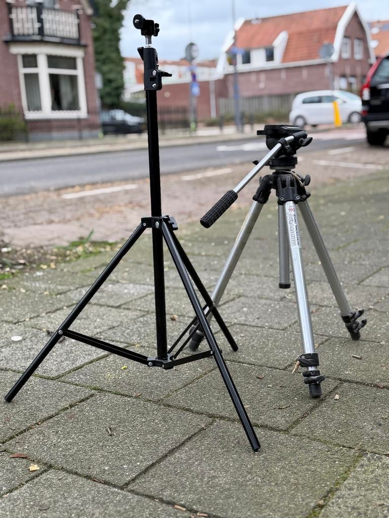 Statief Manfrotto 190, Audio, Tv en Foto, Fotografie | Statieven en Balhoofden, Ophalen, Gebruikt, Driepoot, 150 tot 175 cm