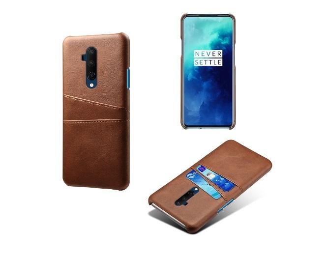 Backcover + Screenprotector voor OnePlus 7T Pro _Donkerbruin, Verzenden, Nieuw, Hoesje of Tasje