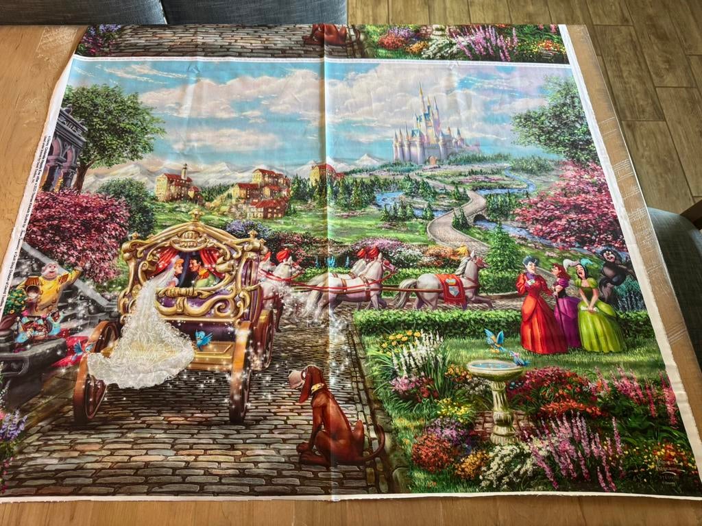 Quilt panel  assepoester thomas kingkade, Hobby en Vrije tijd, Stoffen en Lappen, 120 cm of meer, Nieuw, Ophalen of Verzenden