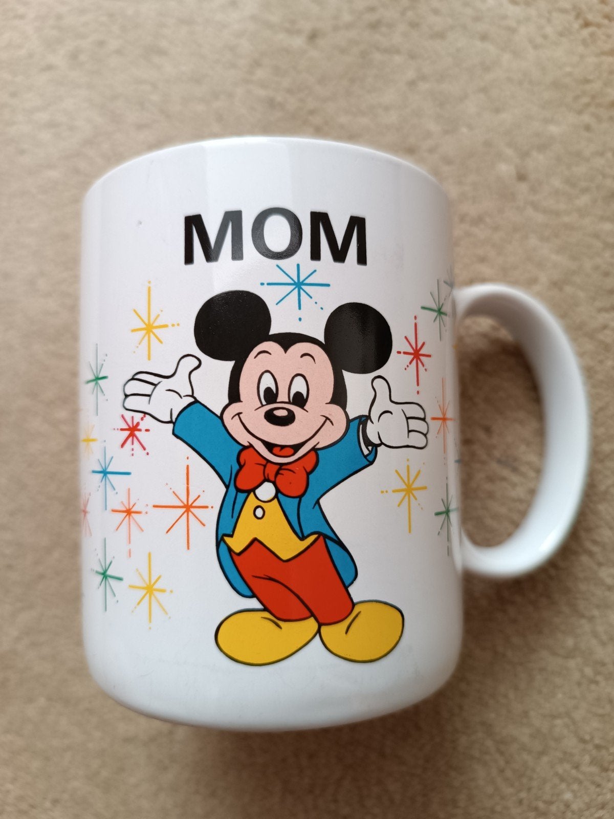 Vintage Disneyland Mickey Mouse & Epcot Mok Beker - Mom 1988, Overige typen, Ophalen of Verzenden, Zo goed als nieuw, Steen/keramiek